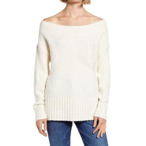 Chelsea28 Ribbed Off The Shoulder Sweater, Size X-Small - Ivory